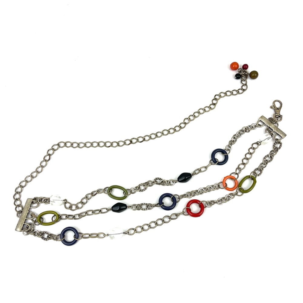 Chico's 3 Chain Strand Beaded Waist Belt